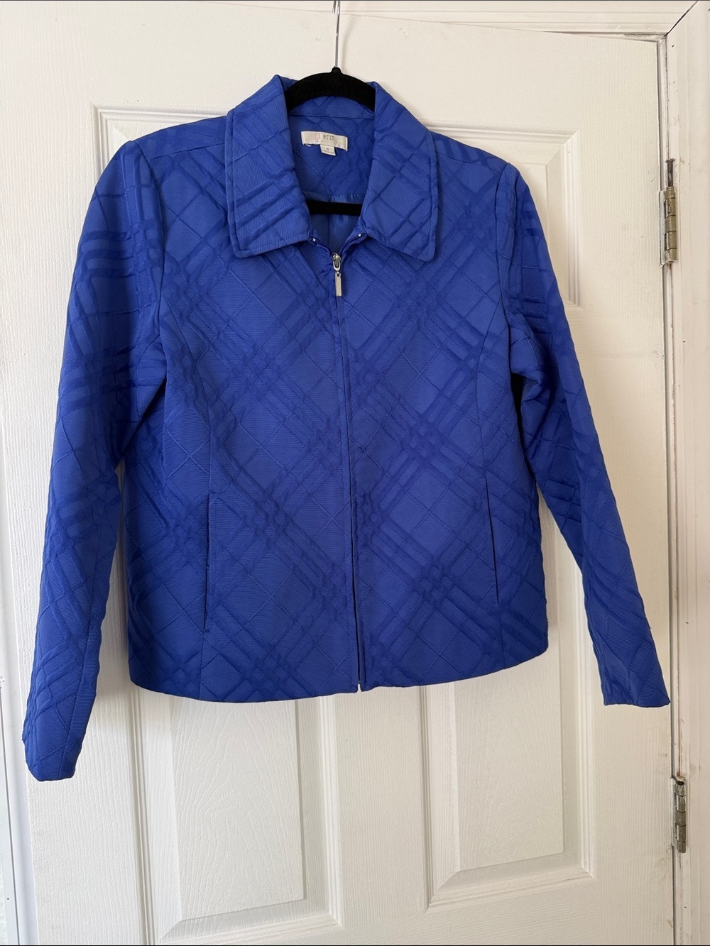 Erin Quilted Blue Zip-Front Women's Jacket size M